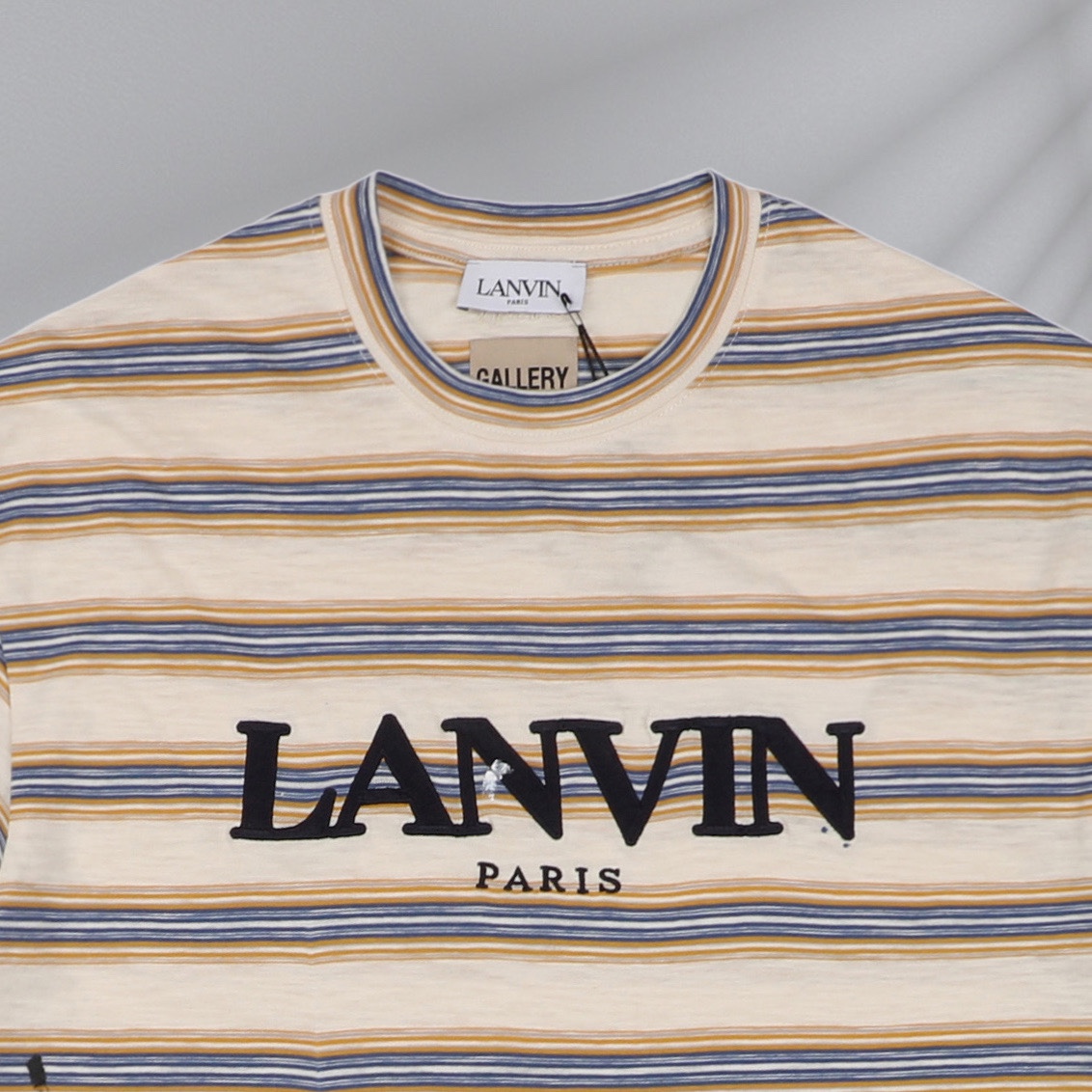 220 Lanvin x Gallery Dept联名 22ss 泼墨手绘字母刺绣短袖