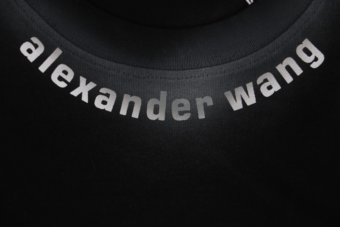 160 Alexander Wang/亚历山大王 23ss 领口字母喷绘印花短袖