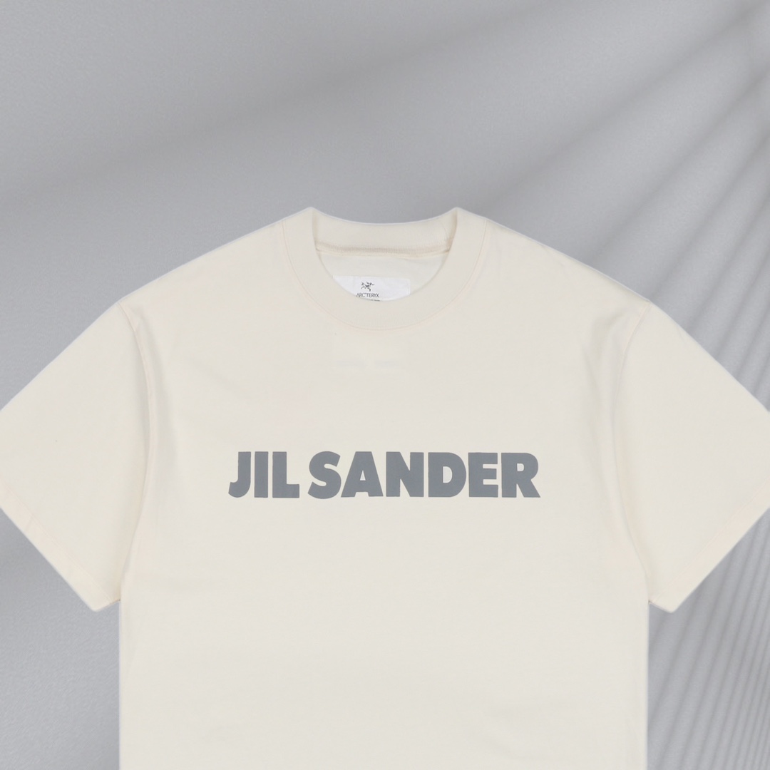 170 Jil sander x Arc′teryx联名 22ss 反光字母印花短袖