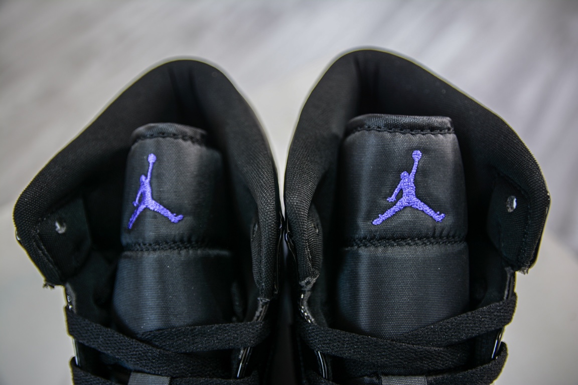 220 原装Air Jordan 1 Mid 漆皮拼接黑中帮系列  DV1308-004
