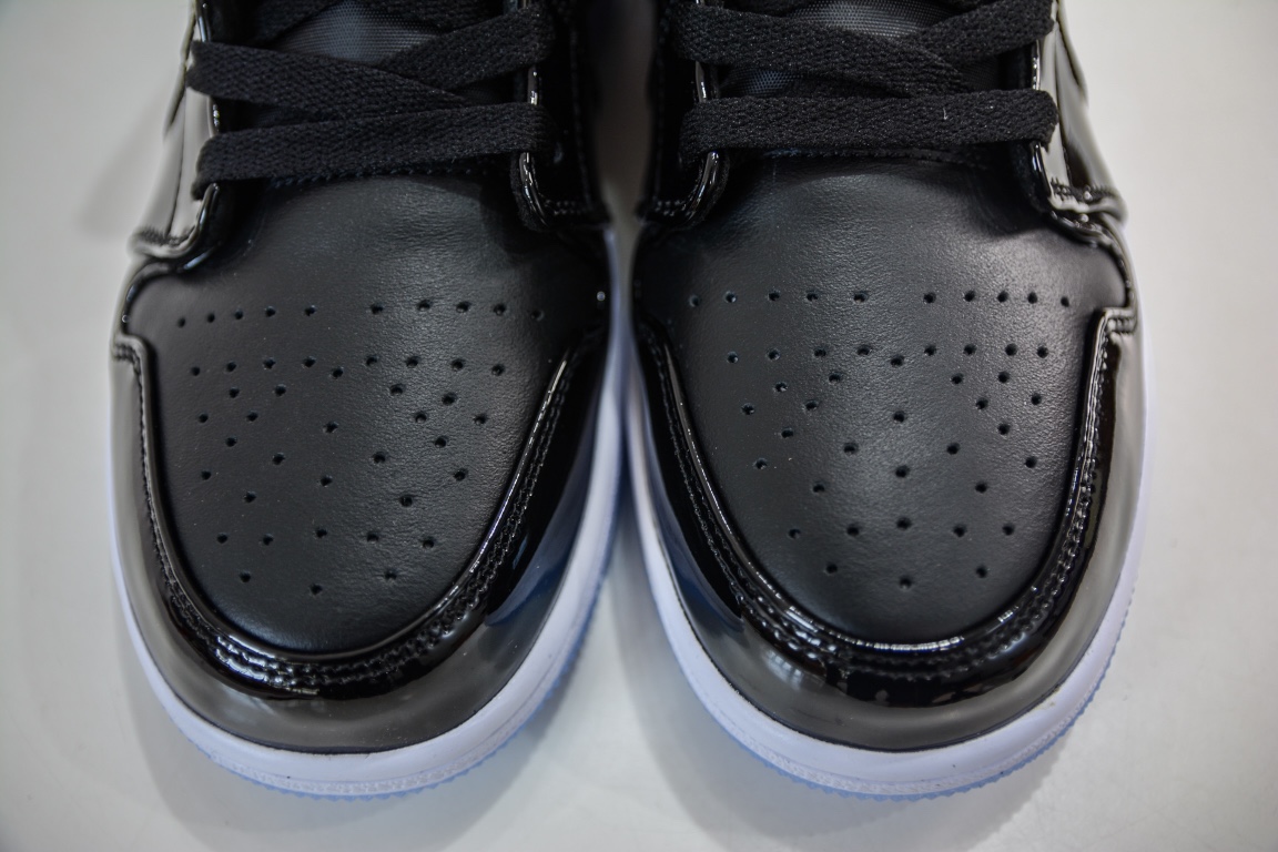 220 原装Air Jordan 1 Mid 漆皮拼接黑中帮系列  DV1308-004