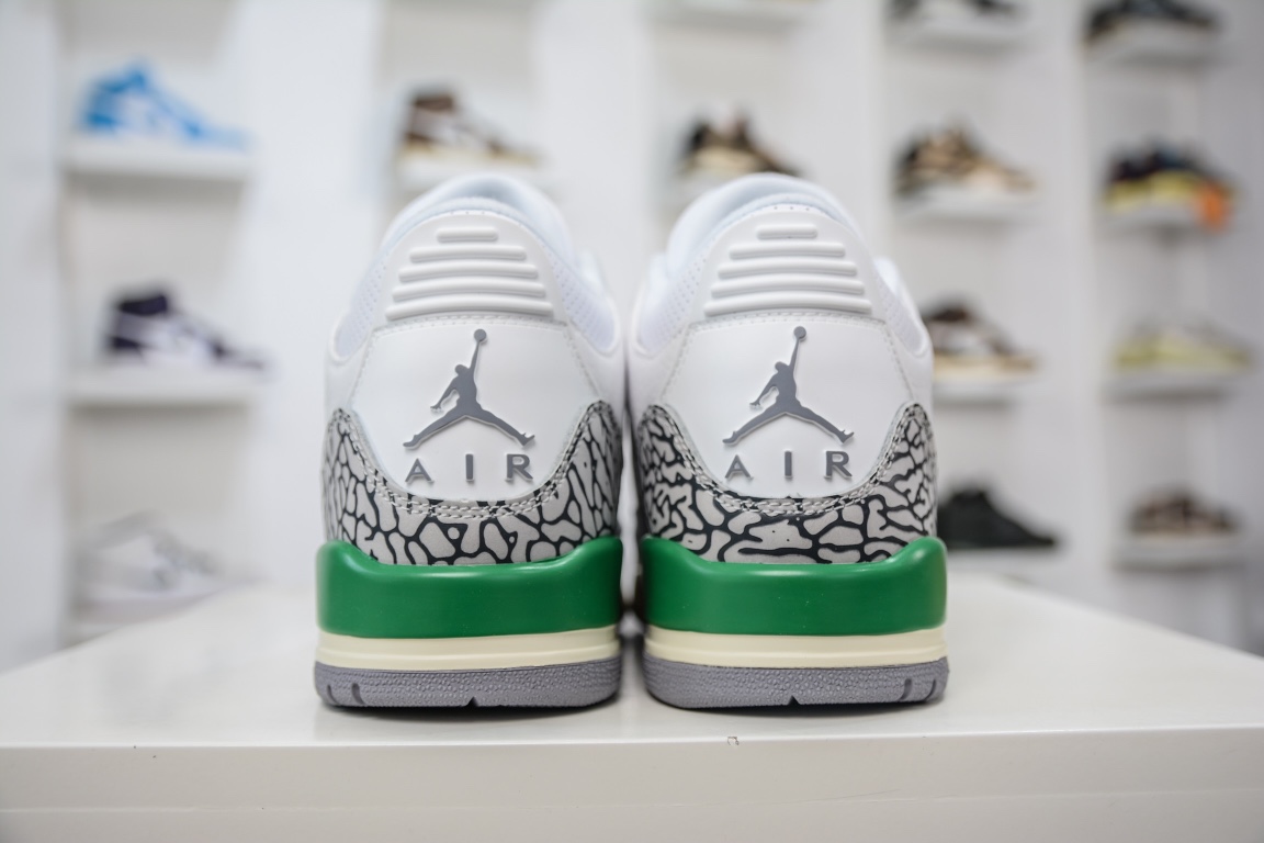300 原装Air Jordan 3 Retro ”Lucky Green” AJ3 乔3白绿水泥 CK9246-136