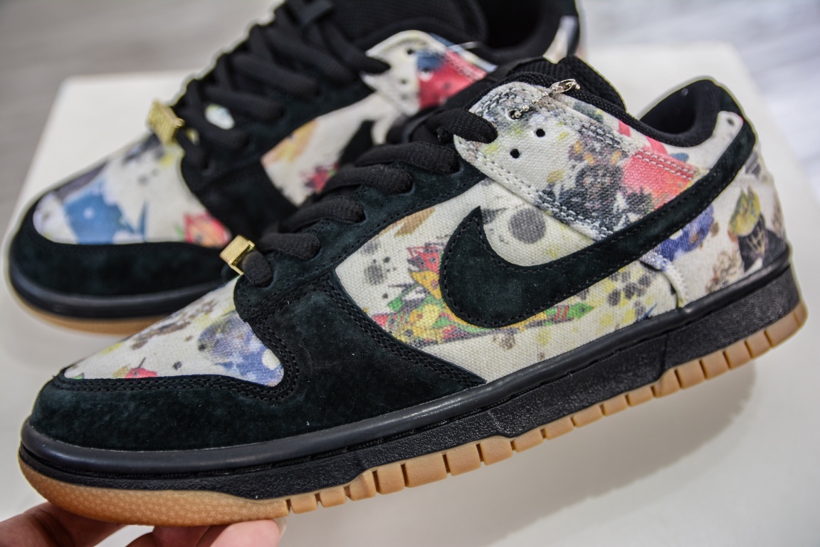 AY版纯原Supreme x NK SB Dunk Low ”Rammellzee” 独家原厂航空铝磨具打磨大底 FD8778-001