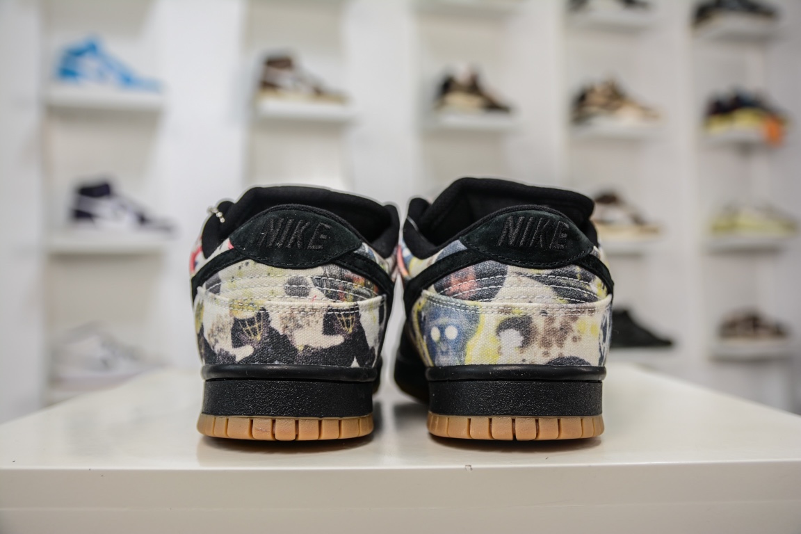 AY版纯原Supreme x NK SB Dunk Low ”Rammellzee” 独家原厂航空铝磨具打磨大底 FD8778-001