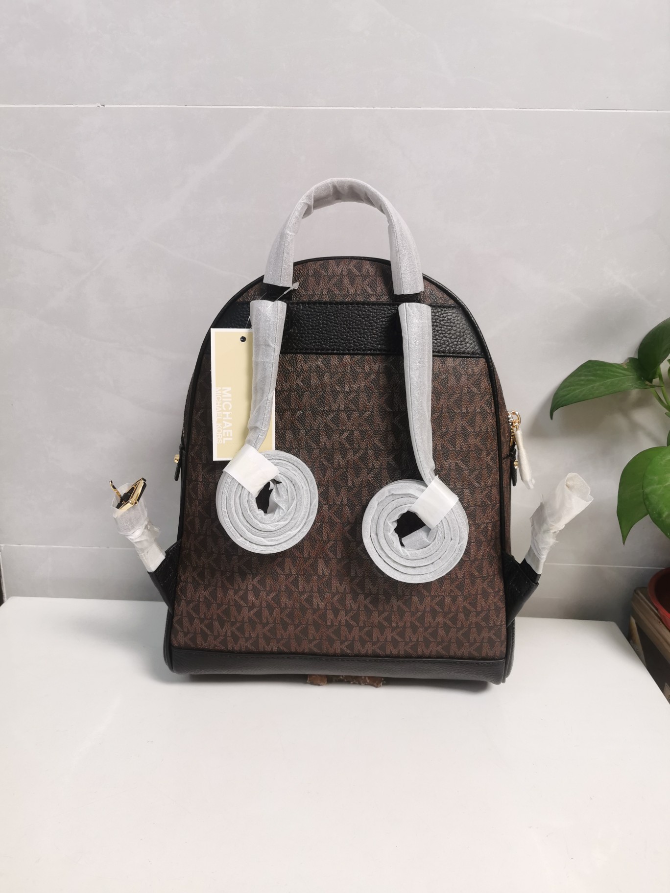 Michael Kors MK背包2拼皮2拼皮黑，A