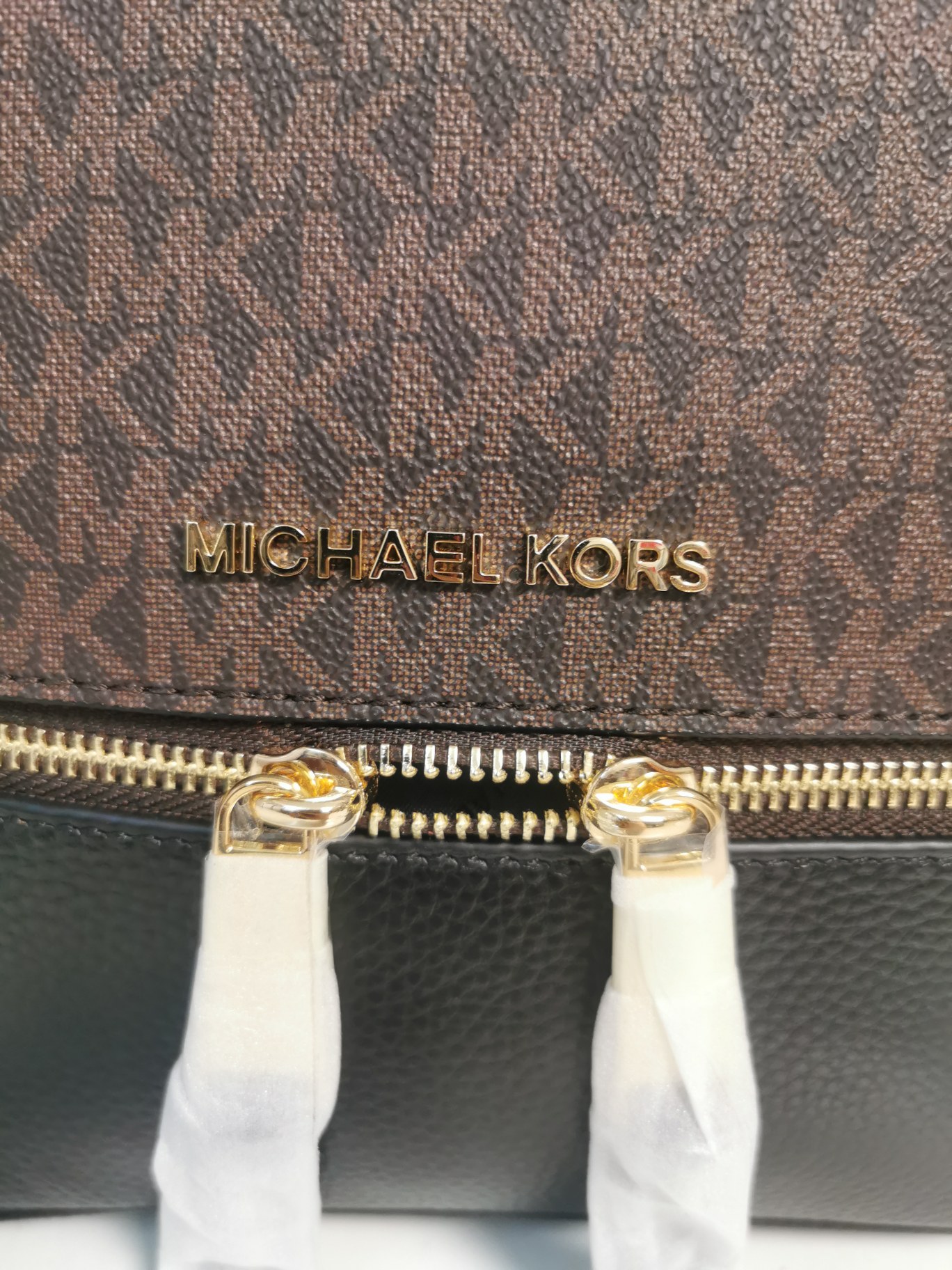 Michael Kors MK背包2拼皮2拼皮黑，A