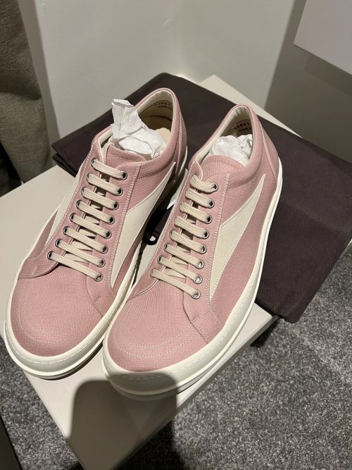 Rick Owens DRKSHDW Low-Top Canvas Sneakers - Pink, Classic Design, Comfortable Fit 1 Rick Owens DRKSHDW Low-Top Canvas Sneakers - Pink, Classic Design, Comfortable Fit