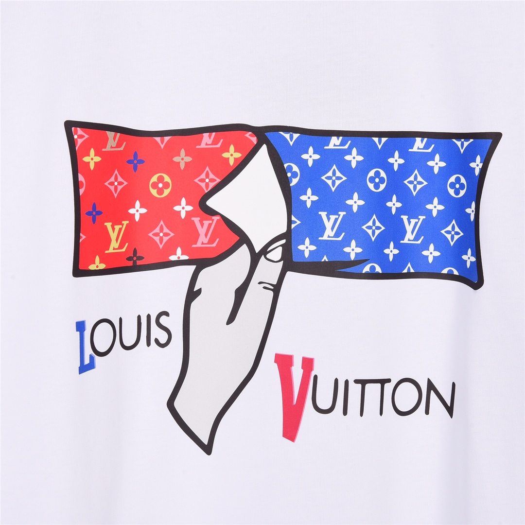 160 LOUIS VUITTON/路易威登23SS秀场限定翻书LOGO新标识印花短袖