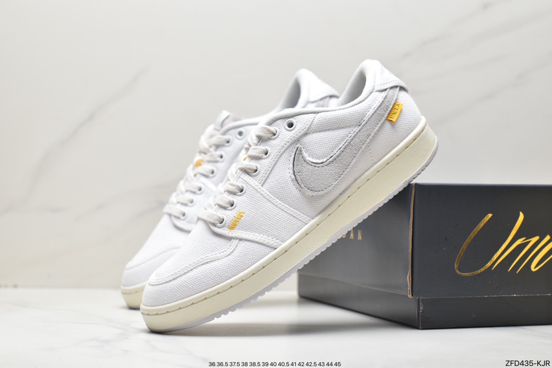 Jordan 1 Retro AJKO Low SP ”White Neutral Grey” AJ1 Jordan 1 low-top basketball shoes ”Joint canvas white light gray Velcro hook” DO8912-101