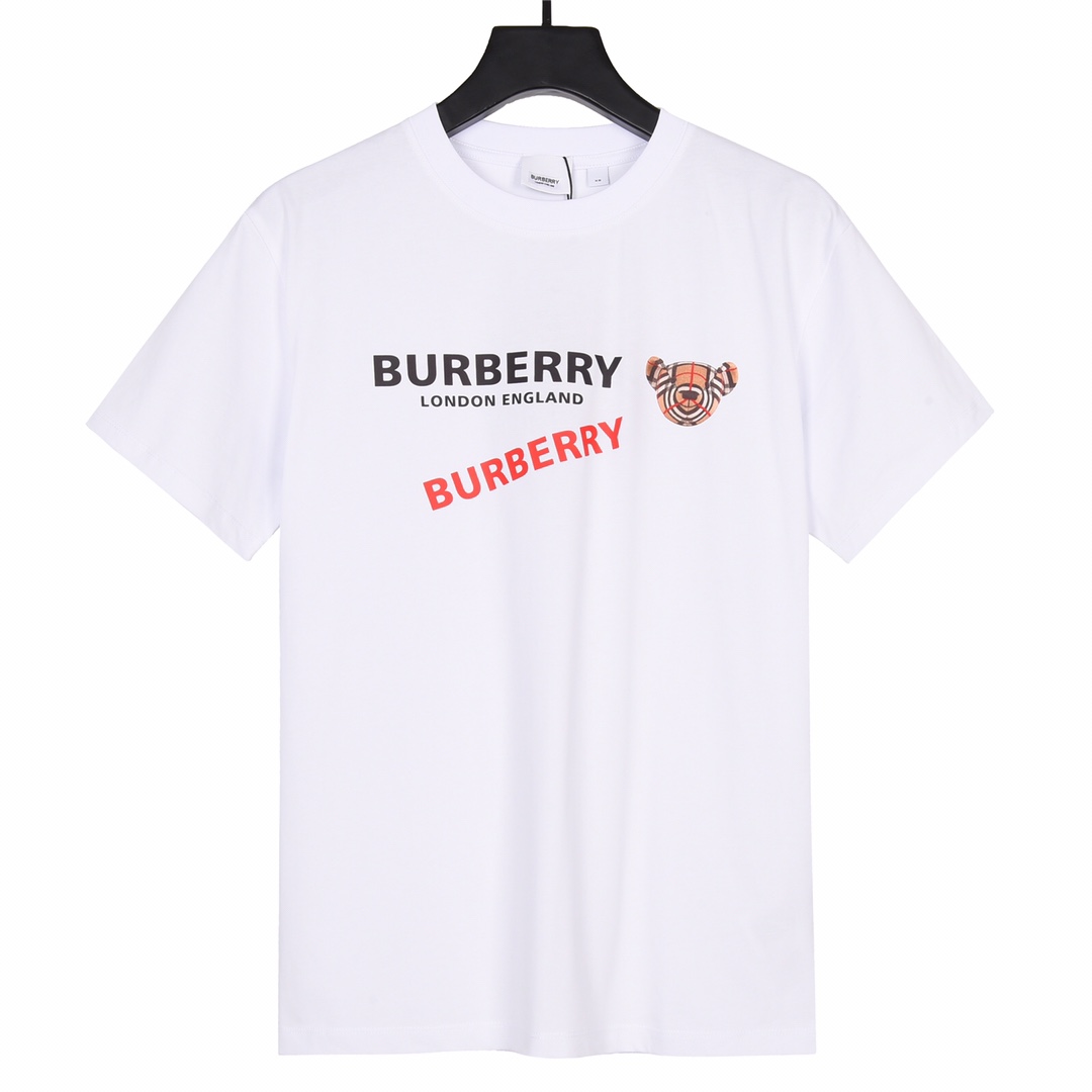 170 Burberry巴宝莉23ss夏季新款双排字母Logo熊头印花短袖