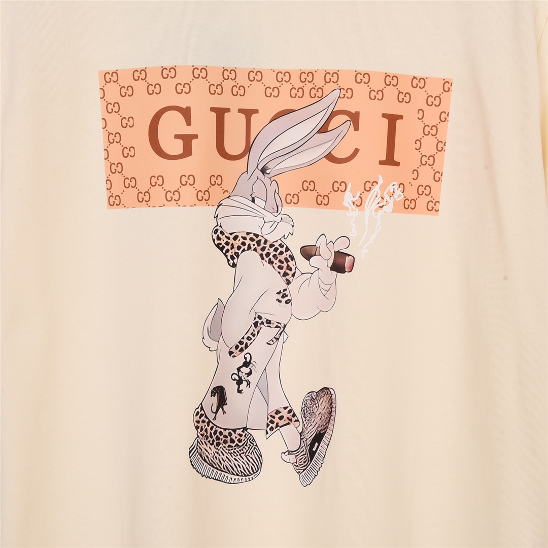 170 Gucci古驰23Fw兔年限定雪茄兔印花短袖