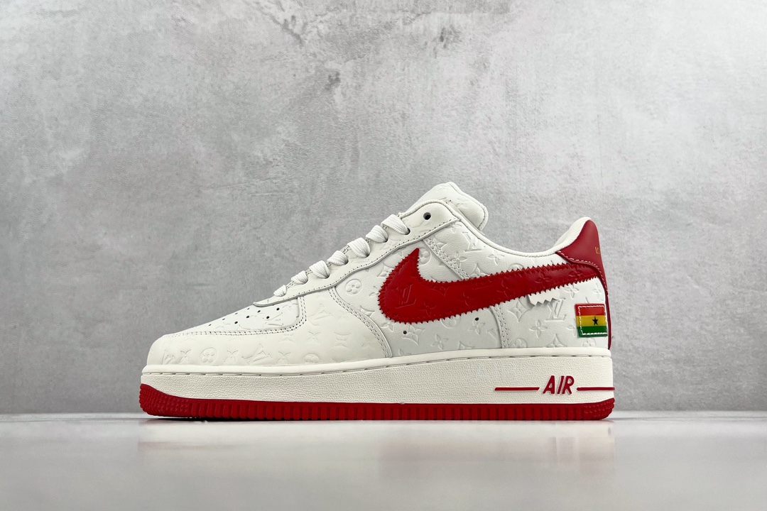 [Limited Collection] Louis Vuitton x Nike Air Force 1 Low White and Red LV Joint