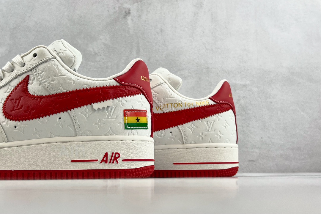 [Limited Collection] Louis Vuitton x Nike Air Force 1 Low White and Red LV Joint