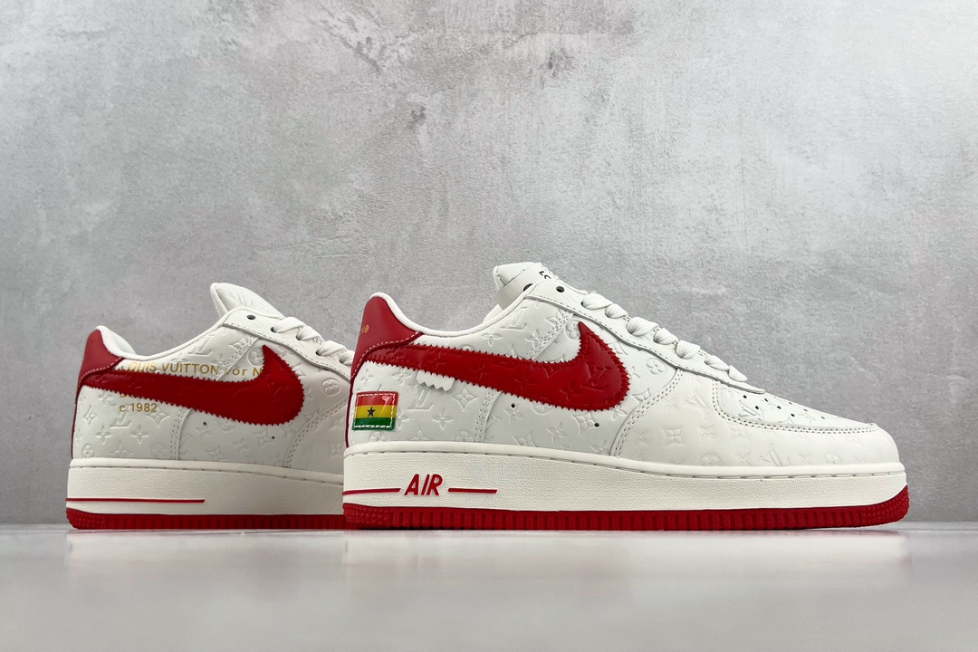 [Limited Collection] Louis Vuitton x Nike Air Force 1 Low White and Red LV Joint