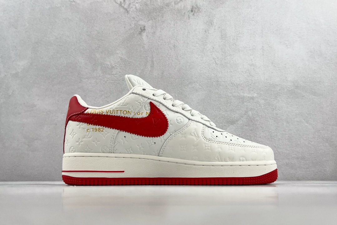 [Limited Collection] Louis Vuitton x Nike Air Force 1 Low White and Red LV Joint