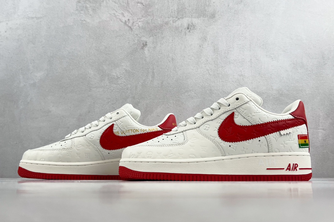 [Limited Collection] Louis Vuitton x Nike Air Force 1 Low White and Red LV Joint