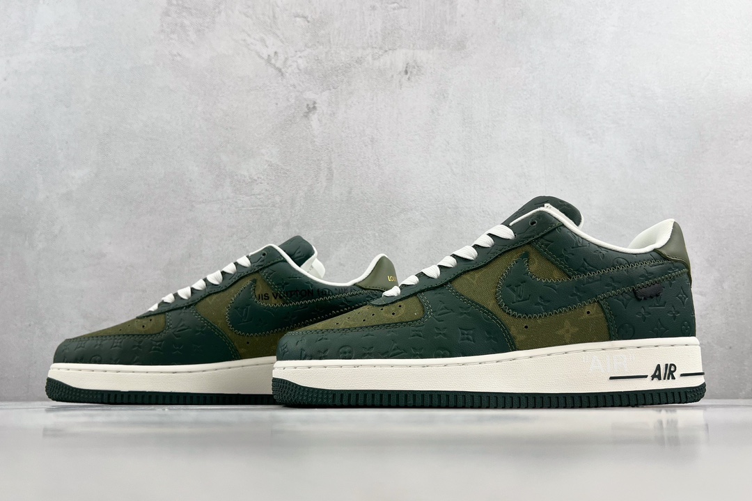 Louis Vuitton x Nike Air Force 1Low Black and Green LV Joint