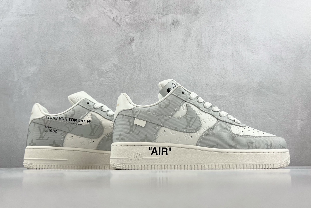 Louis Vuitton x Nike Air Force 1 Low Grey and White LV Joint