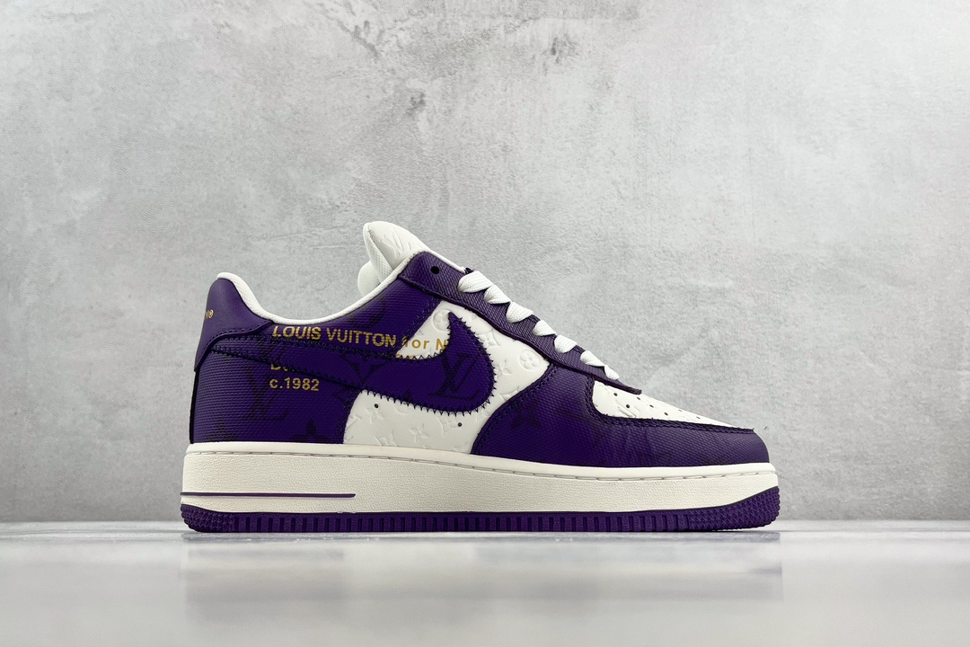 Louis Vuitton x Nike Air Force 1 Low Purple and White LV Joint