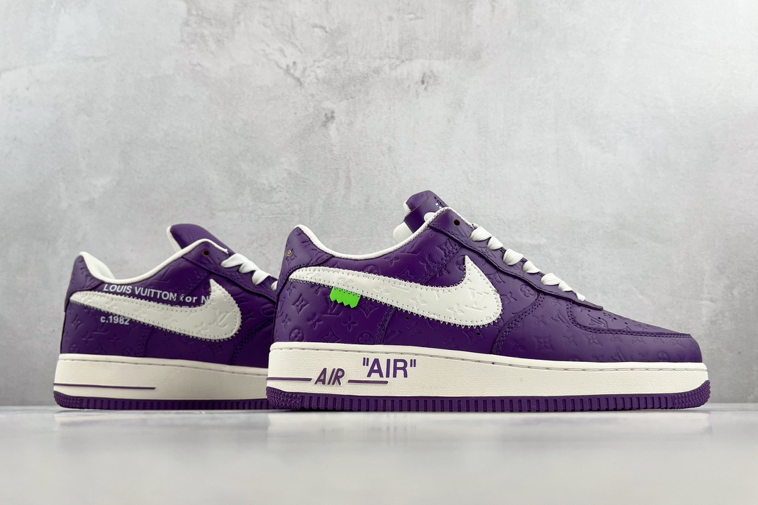 Louis Vuitton x Nike Air Force 1 Low Purple and White LV Joint Size