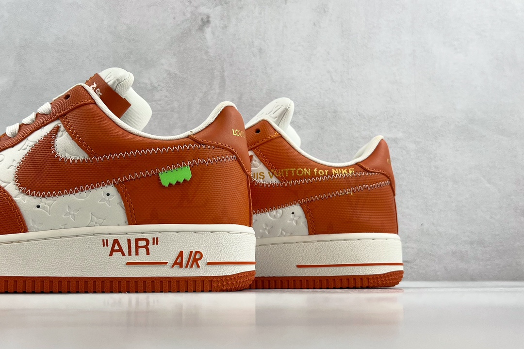 Louis Vuitton x Nike Air Force 1 Low Orange and White LV Joint