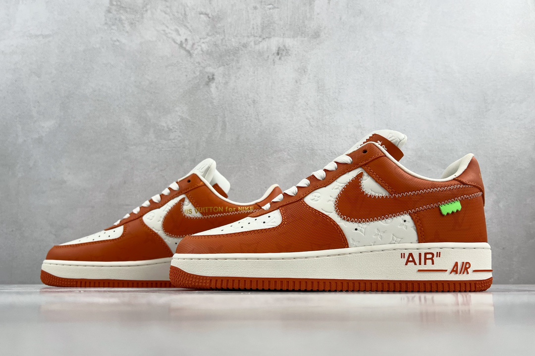 Louis Vuitton x Nike Air Force 1 Low Orange and White LV Joint