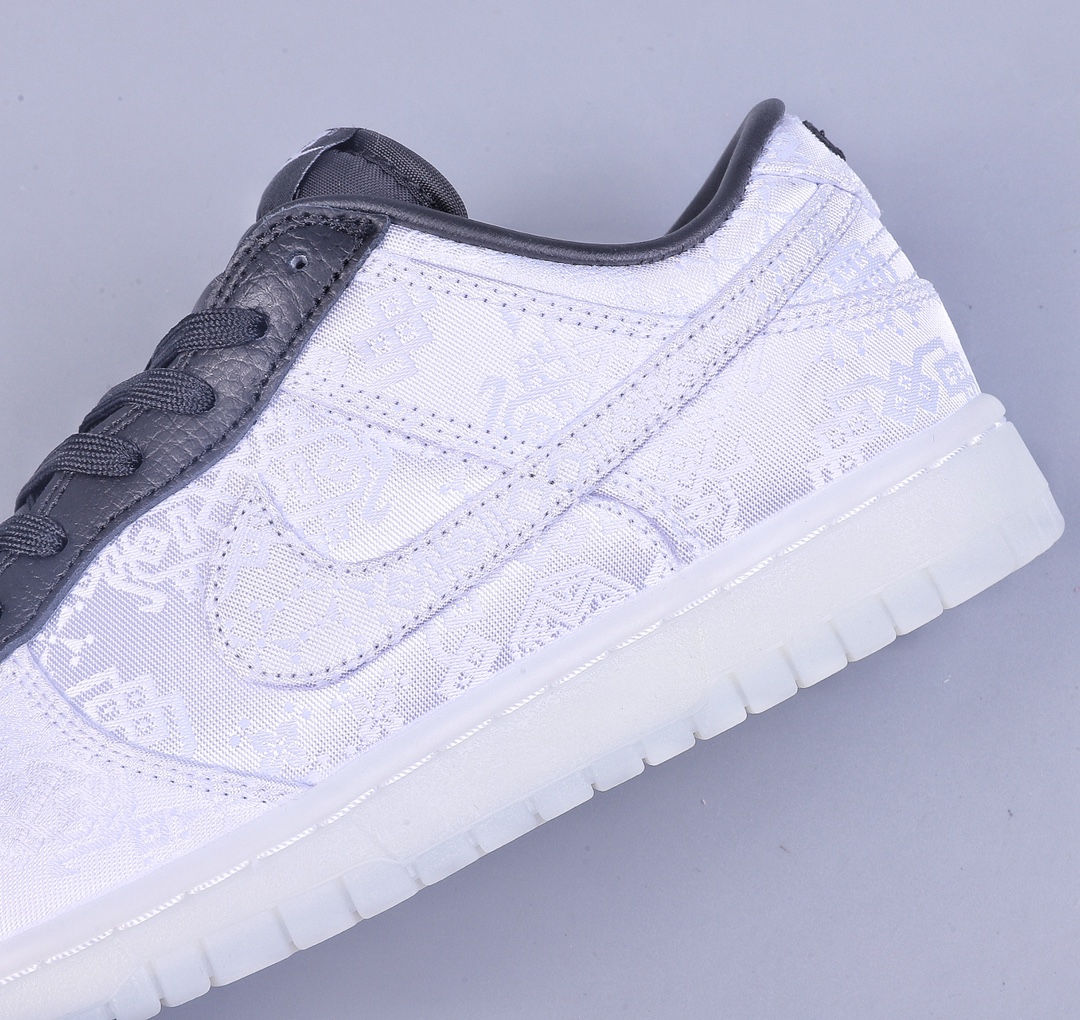 S2 NIKE DNK LOW x Fragment x Clot trilogy co-branded white silk tear and low-top sports casual shoe FN0315-110