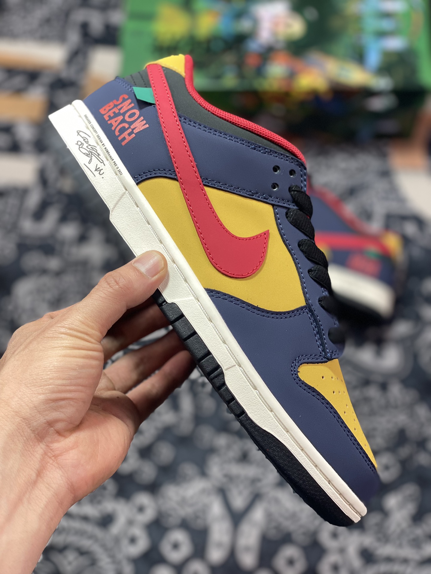 300 Otomo Katsuhiro x Nike SB Dunk Low”Snow Beach”扣篮板鞋“午夜蓝黄红”KK6388-639