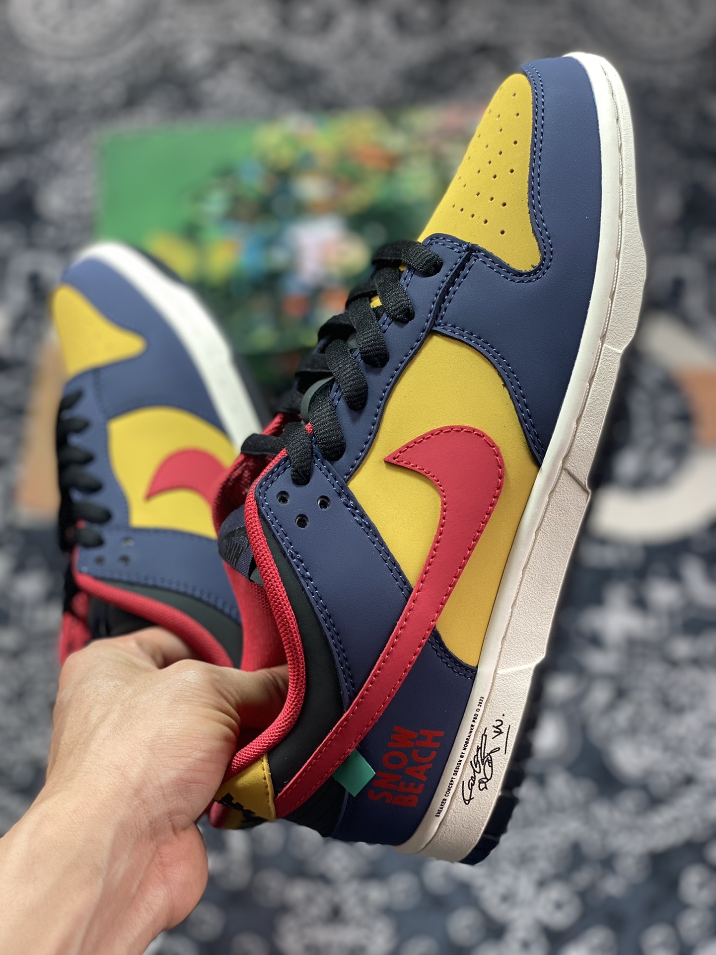 300 Otomo Katsuhiro x Nike SB Dunk Low”Snow Beach”扣篮板鞋“午夜蓝黄红”KK6388-639
