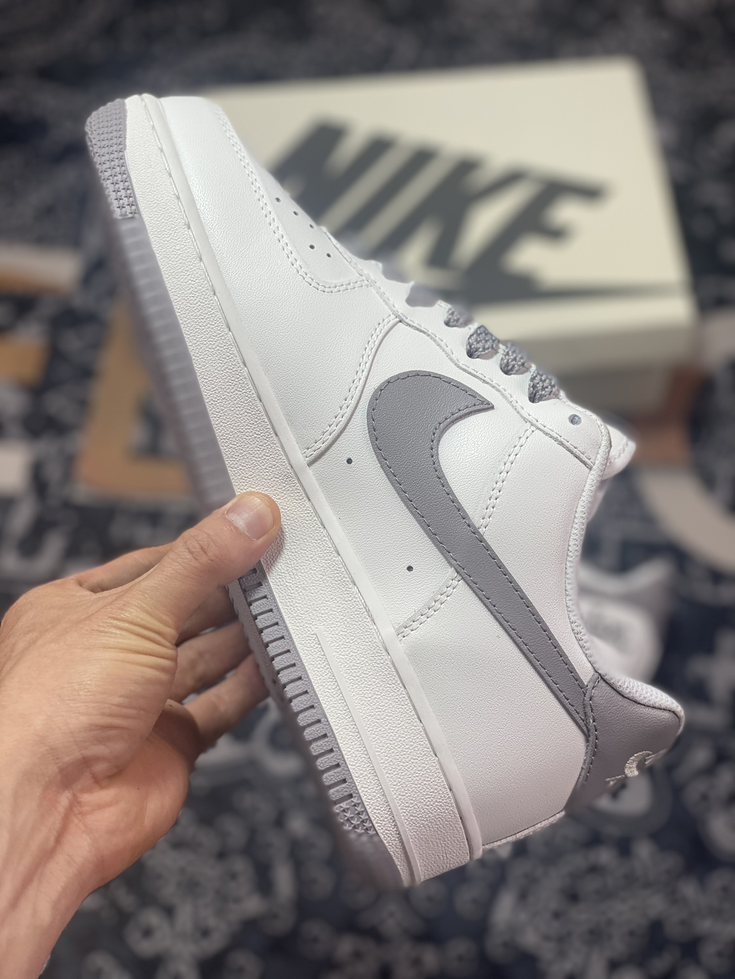 Louis Vuitton X Nike Air Force 1 07 Lv8 ”White/Grey/Black LV” Air Force No. 1 Shoes ”White Gray Black LV Print” BS9055-308