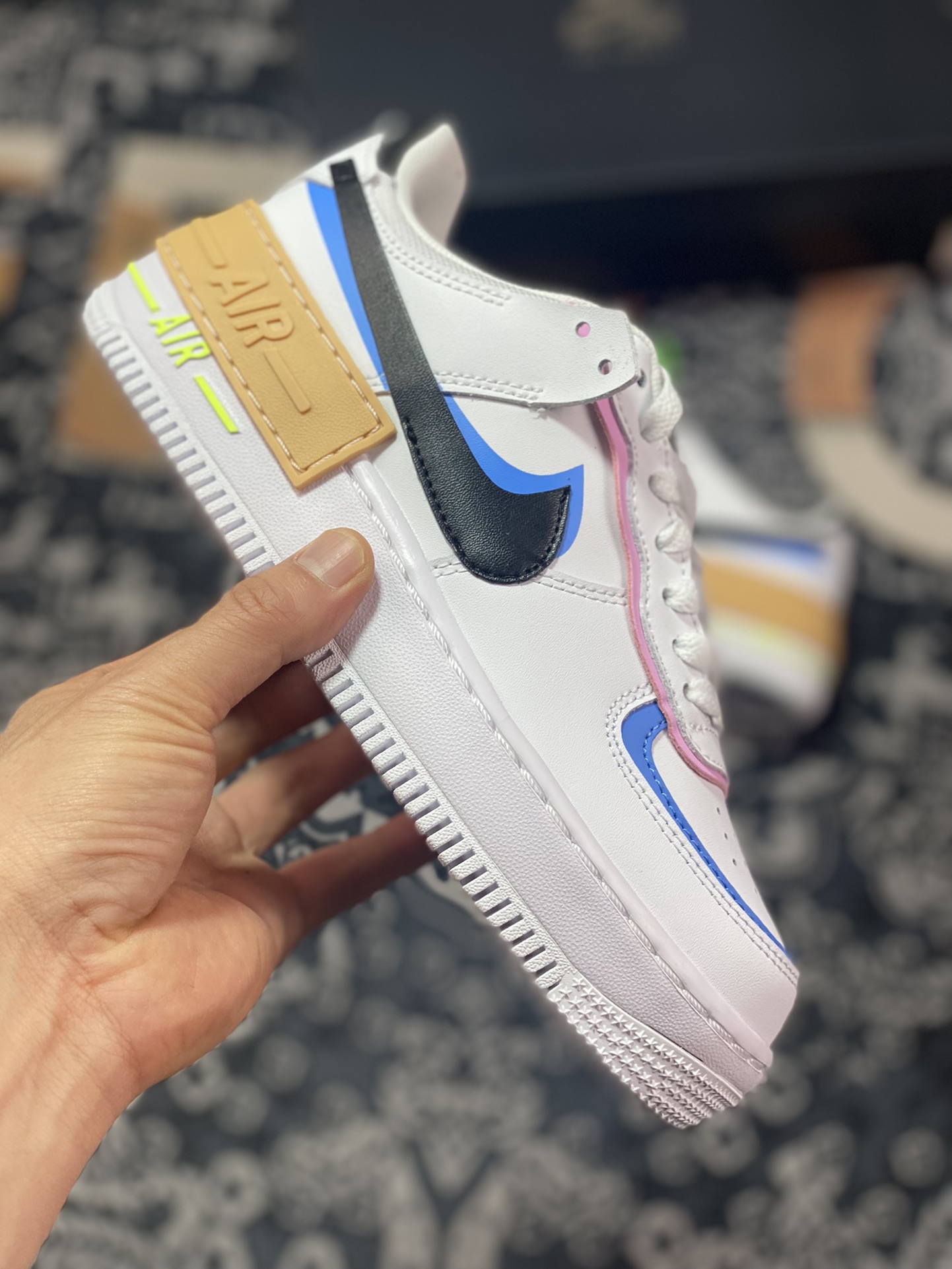200 Nike WMNS Air Force 1 Shadow”Pastel”空军一号轻量板鞋“白黑北卡蓝紫”FJ0735-100