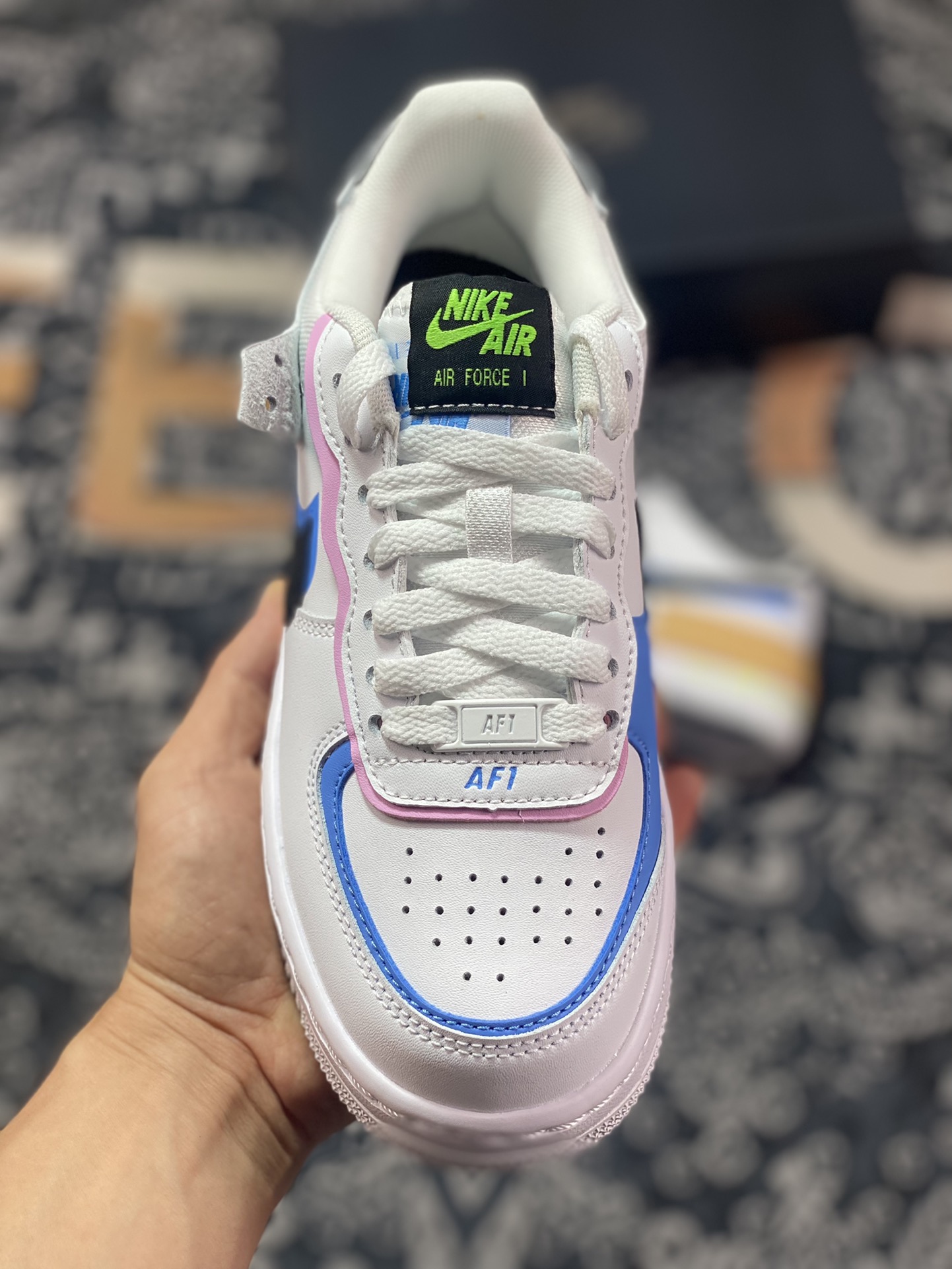 200 Nike WMNS Air Force 1 Shadow”Pastel”空军一号轻量板鞋“白黑北卡蓝紫”FJ0735-100