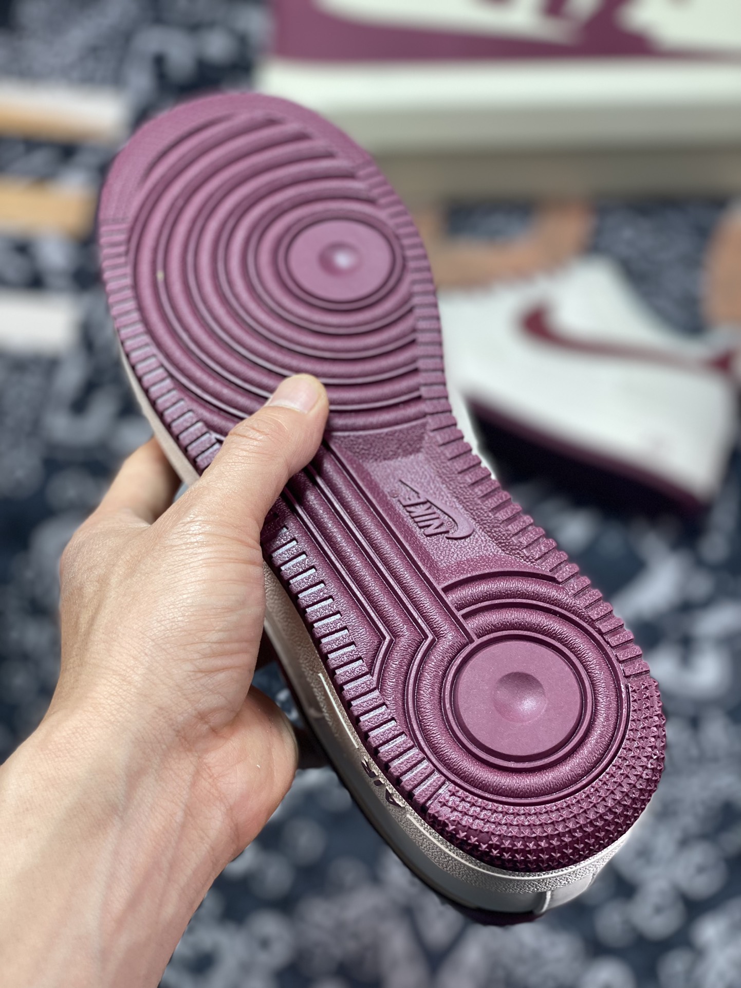 240 Nike Air Force 1’07 Low”Beige White/Vine Reflective”空军一号板鞋“皮革米白酒红3M反光叠钩”GL6835-005