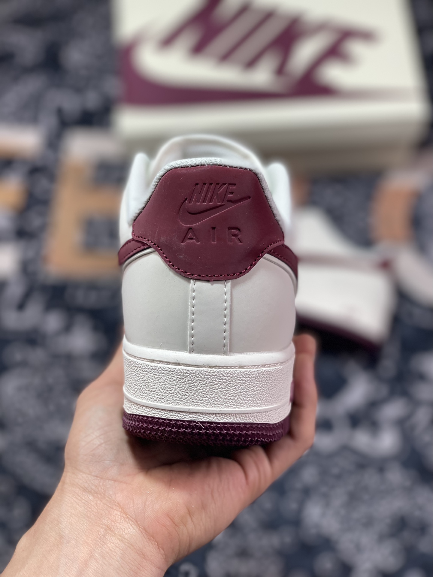 240 Nike Air Force 1’07 Low”Beige White/Vine Reflective”空军一号板鞋“皮革米白酒红3M反光叠钩”GL6835-005