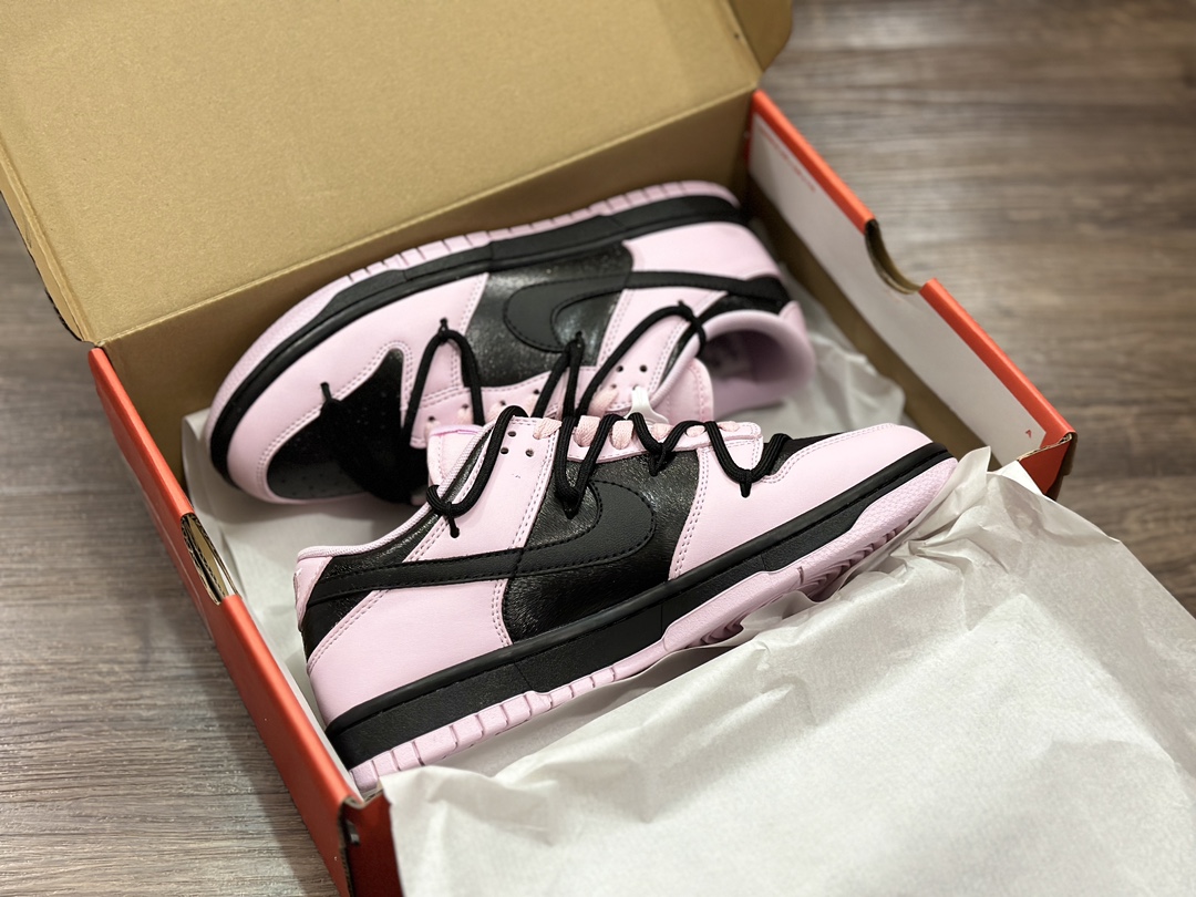 NIKE SB Dunk Low black and pink strap low-top casual sports shoes 921803-601