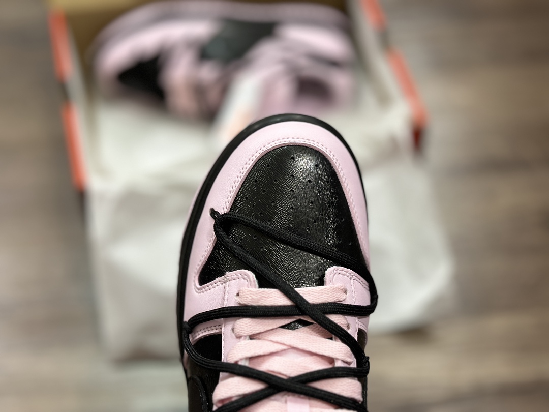 NIKE SB Dunk Low black and pink strap low-top casual sports shoes 921803-601