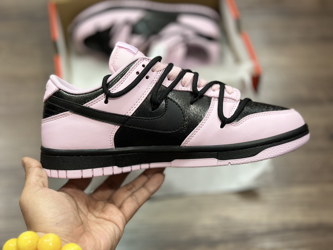 NIKE SB Dunk Low black and pink strap low-top casual sports shoes 921803-601