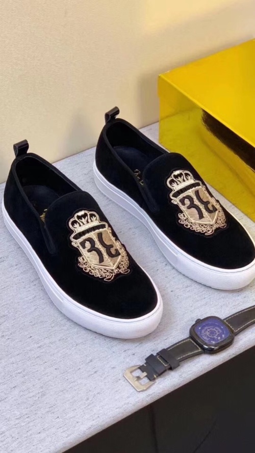 3illionaire Men's Suede Slip-On Sneakers with Embroidered Crest