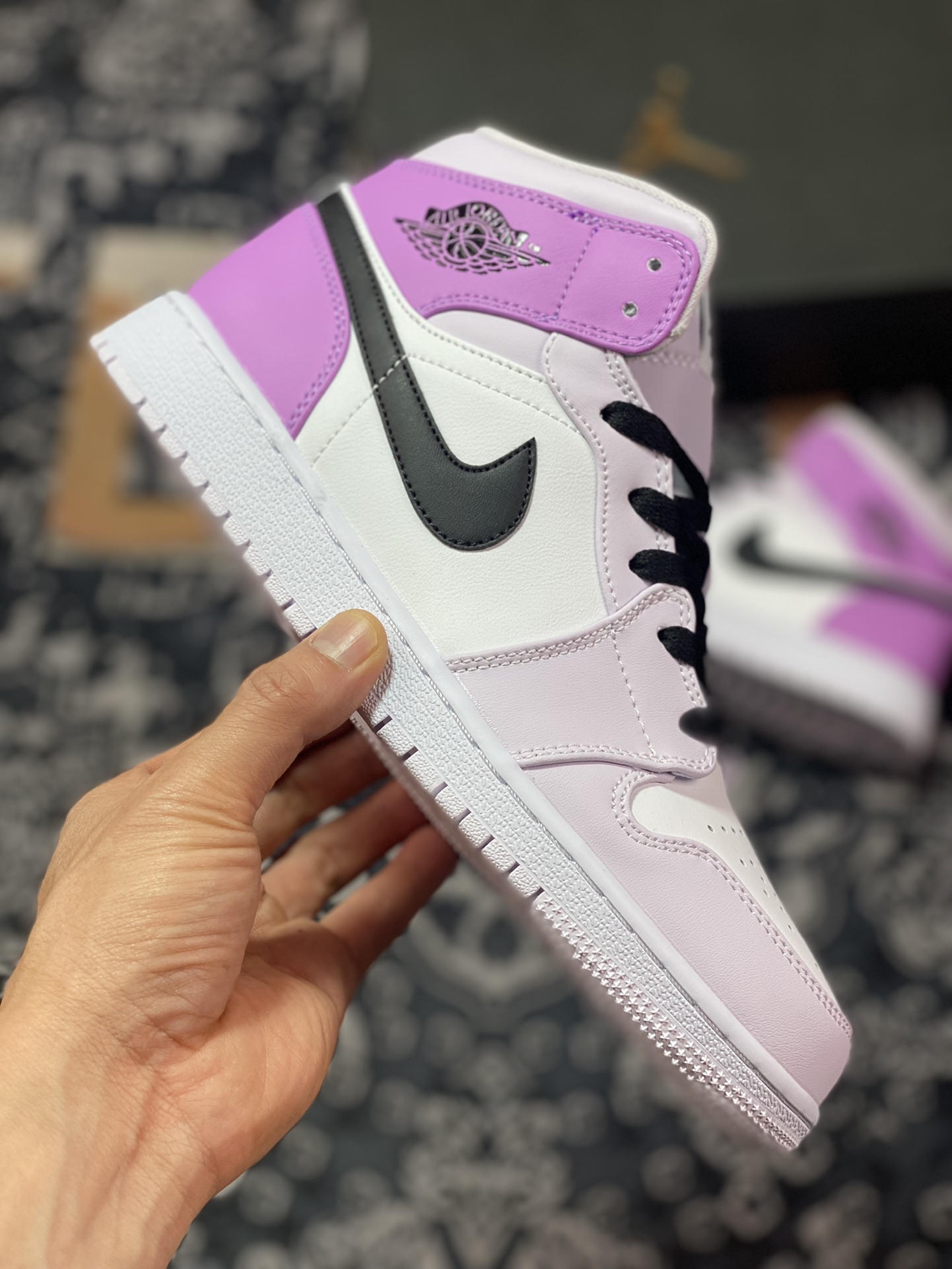 Original Air Jordan 1 Mid White Black Pink DQ8423-501