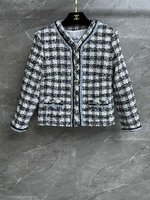Buy High Quality Cheap Hot Replica
 Chanel Clothing Coats & Jackets Black Blue White Lattice Damier Azur Silk Spring/Summer Collection SML535680