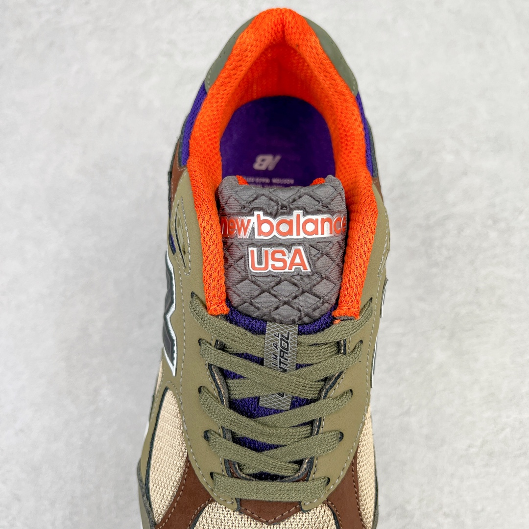图片[5]-＃K版纯原福利 New Balance M990BT3 新百伦NB990V3 绿棕黑 第三代总统复古慢跑鞋 正确3M反光细节 原楦原纸版开发 正确6层组合底模精密开发 搭载全新碳素中底 后跟透明TPU水晶装饰条稳固 沿用了引以为傲的跑鞋手工技艺 采用猪皮绒面并包裹局部透气网面的鞋身设计 菱网鞋舌上刻有New Balance USA 鞋面依旧身着经典的大热之灰 彰显了其高端的品质身份 尺码：36 37 37.5 38 38.5 39 40 40.5 41.5 42 42.5 43 44 45-选品中心