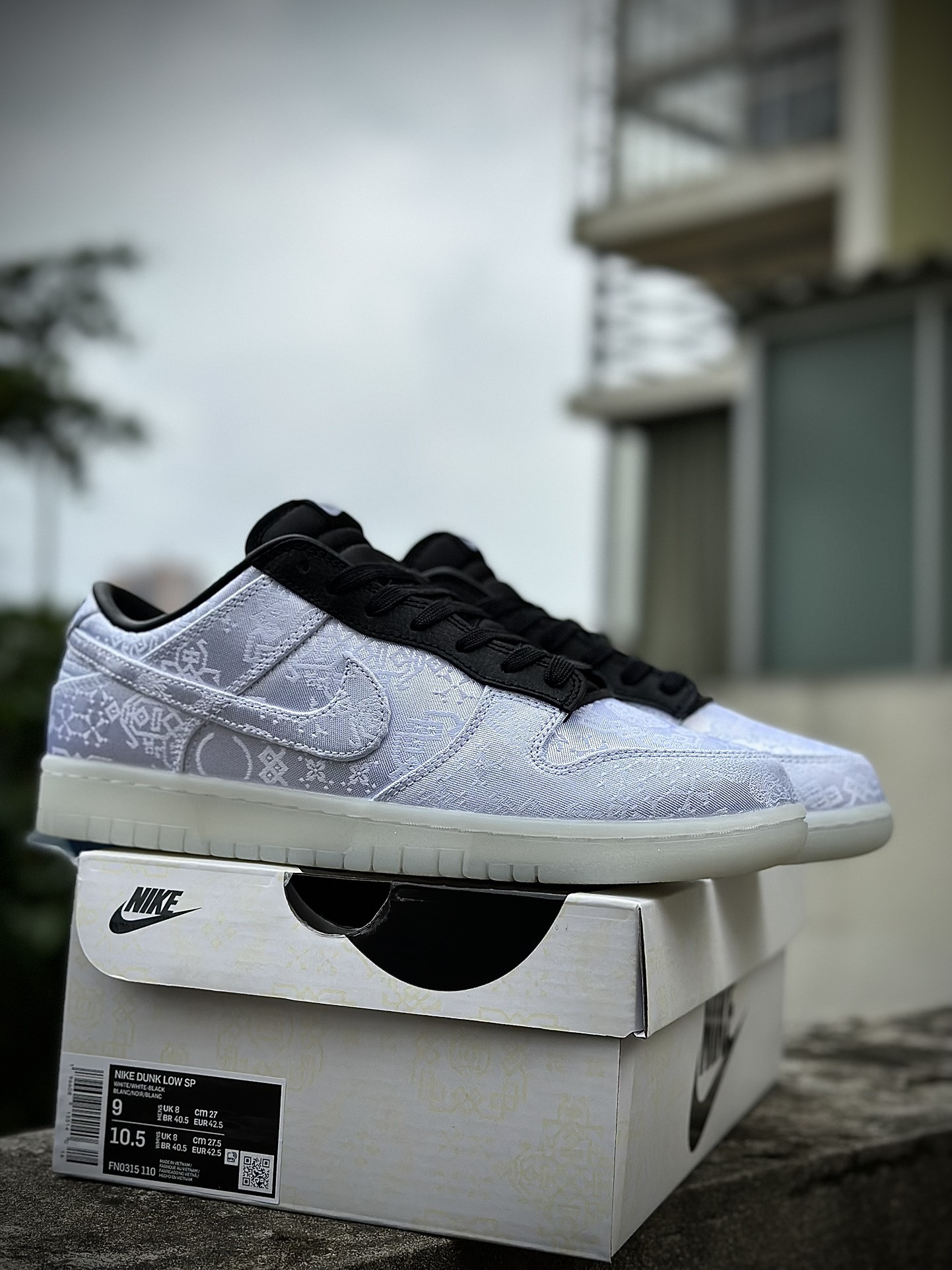 福利特价‼️ Fragment Design xCLOT xNikeDunkLow闪电白丝绸三方联名 藤