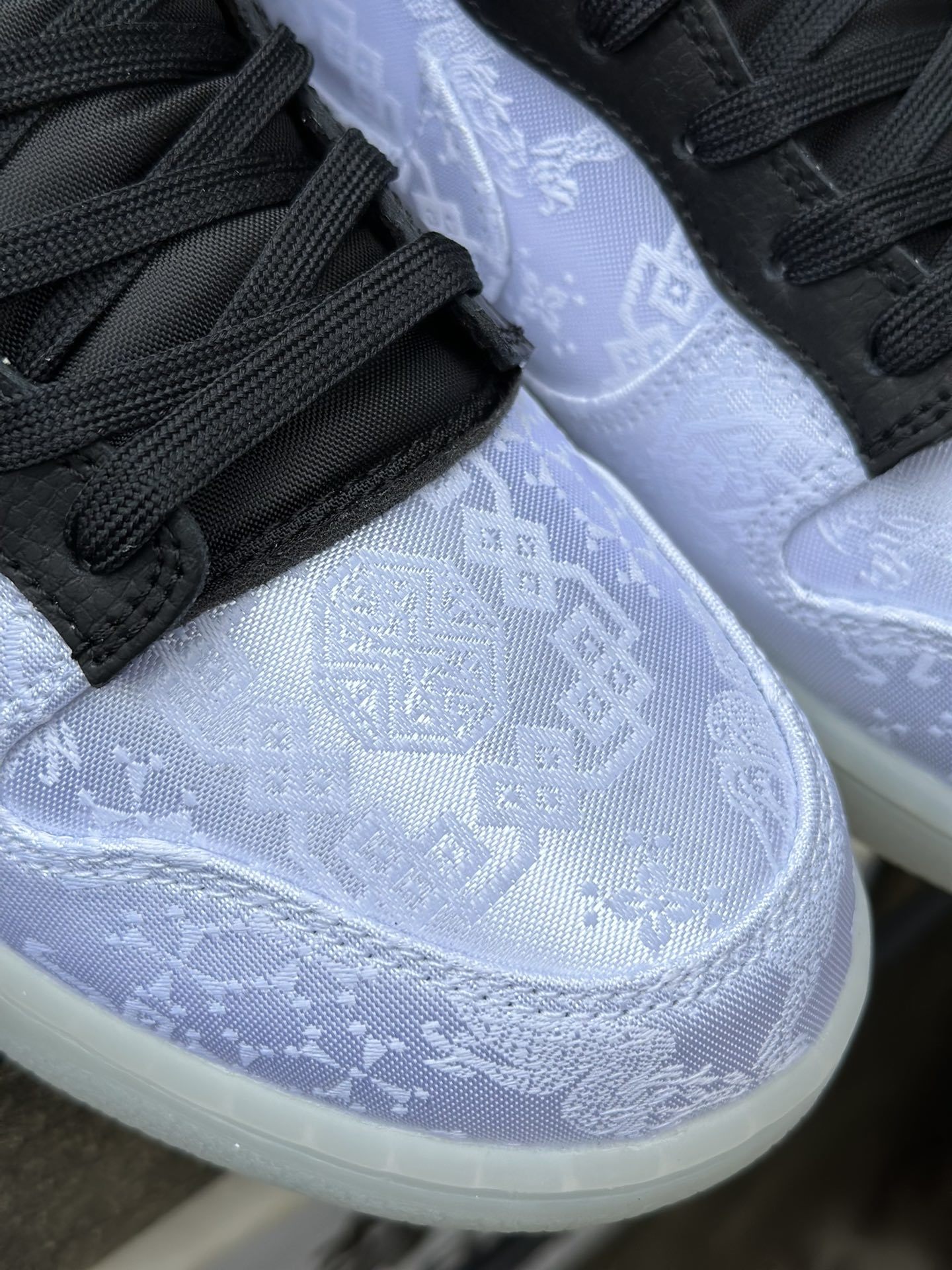 福利特价‼️ Fragment Design xCLOT xNikeDunkLow闪电白丝绸三方联名 藤