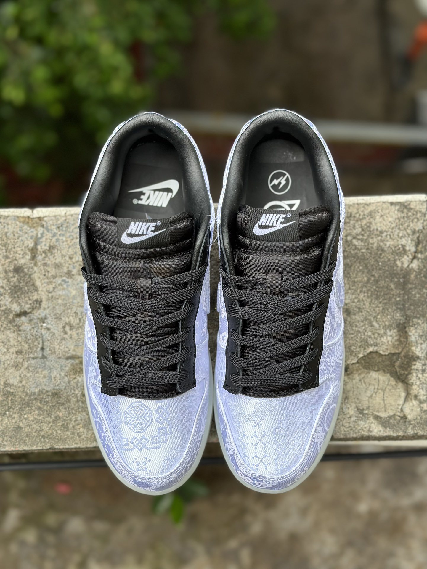 福利特价‼️ Fragment Design xCLOT xNikeDunkLow闪电白丝绸三方联名 藤