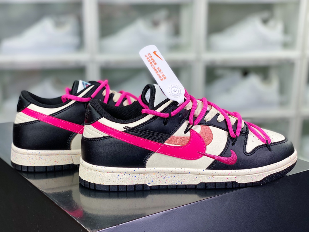 SB Dunk Low ”Black/Beige/Pink” dunk series low-top casual sneakers ”black, beige, white, pink, rope and three hooks” FD4623-131