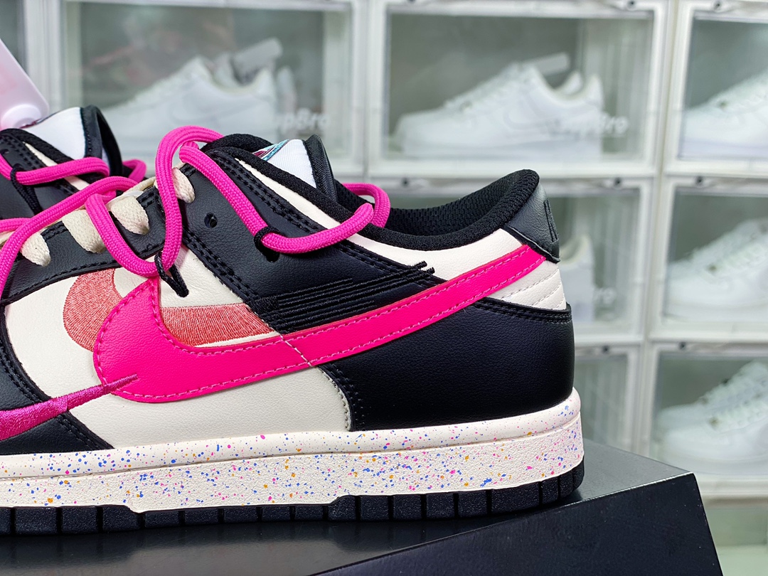 SB Dunk Low ”Black/Beige/Pink” dunk series low-top casual sneakers ”black, beige, white, pink, rope and three hooks” FD4623-131