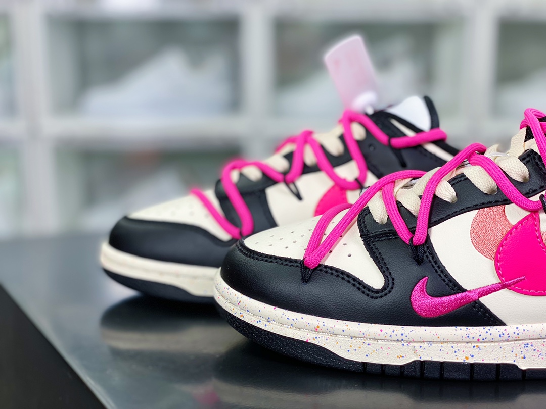 SB Dunk Low ”Black/Beige/Pink” dunk series low-top casual sneakers ”black, beige, white, pink, rope and three hooks” FD4623-131