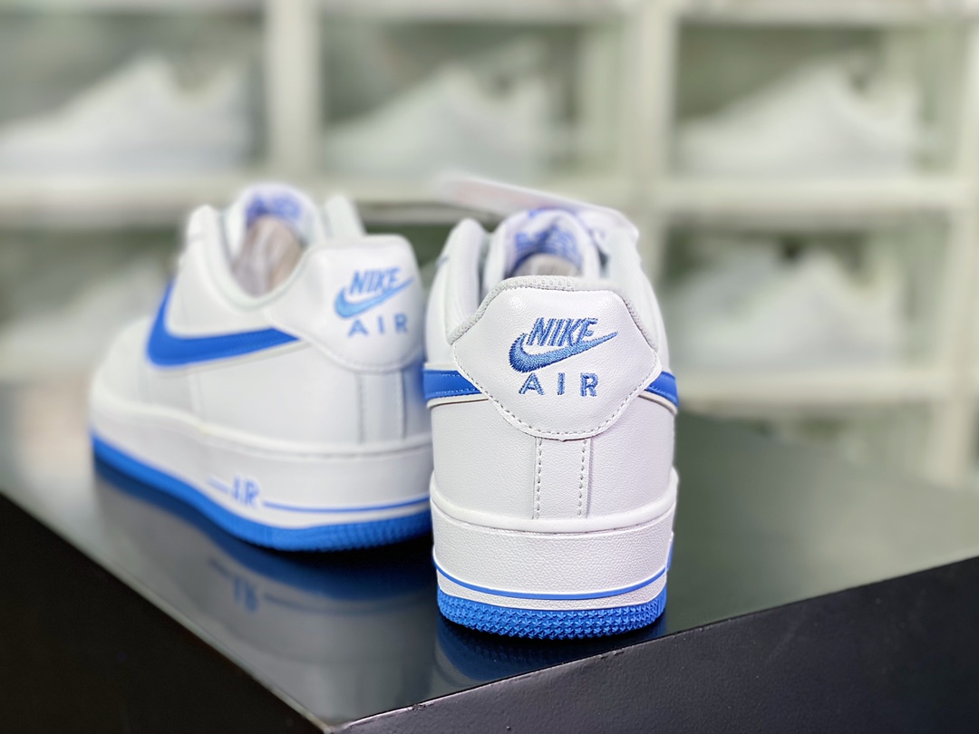 Air Force 1 '07 LOW QS ”White/University Blue Mini Swoosh” Air Force No. 1 sneakers ”Leather White University Blue Embroidered Hook” CV5696-965