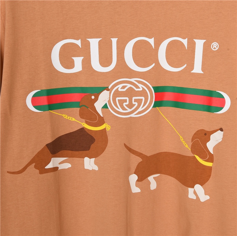 Gucci/古驰 23ss 腊肠狗logo印花短袖T恤