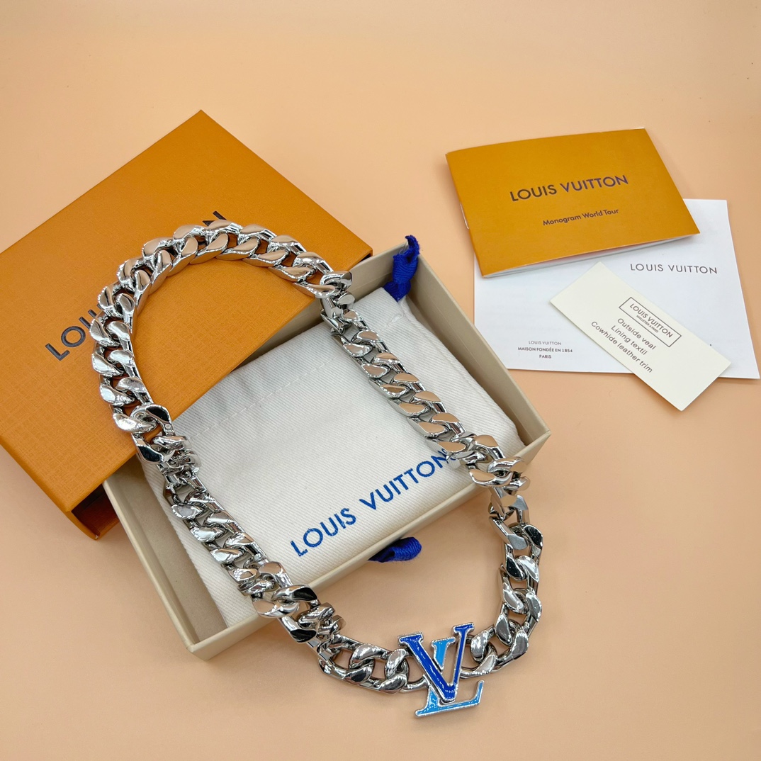 Louis Vuitton LV 项链 蓝色大logo